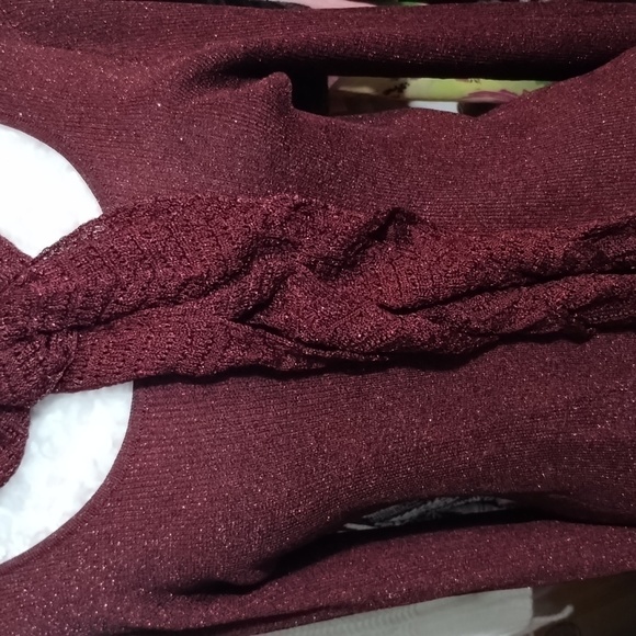 Coldwater Creek knit sweater with scarf sparkle Large - Picture 3 of 11